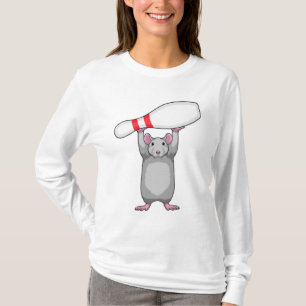 Camiseta Rato na Boliche com pino de Boliche