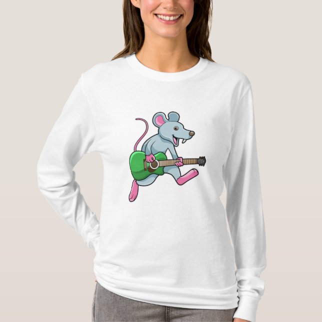 Camiseta Rato na Música com Violão (Frente)