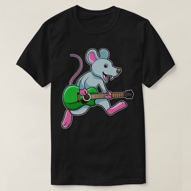 Camiseta Rato na Música com Violão (Frente do Design)