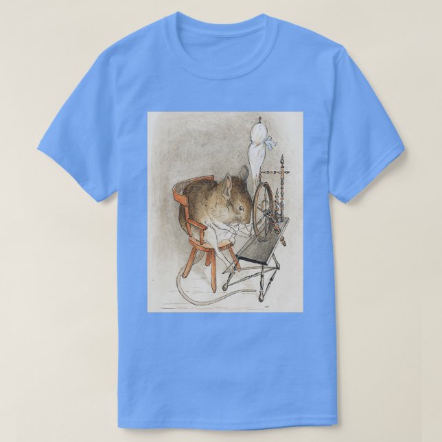 Camiseta Rato na roda giratória por Beatrix Potter (Frente do Design)