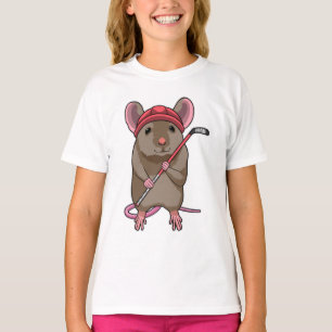 Camiseta Rato no hóquei em gelo com bastão de hóquei em gel