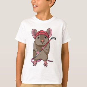 Camiseta Rato no hóquei em gelo com bastão de hóquei em gel