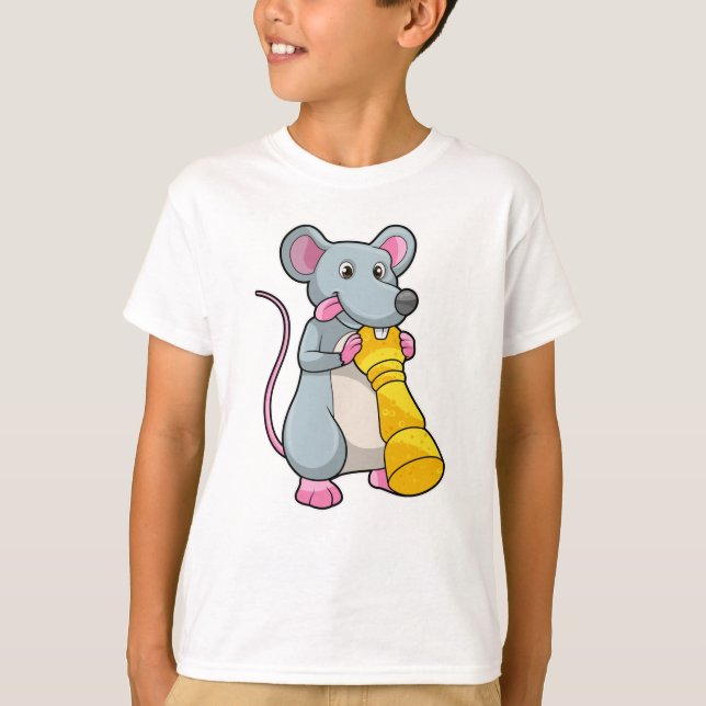 Camiseta Rato no xadrez com peão de xadrez (Frente)