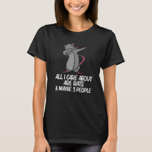 Camiseta Rato Para Homens Dabbing Black Brown Rodent Anima