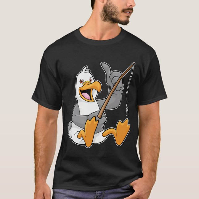 Camiseta Rato pescando com vara de pescar (Frente)
