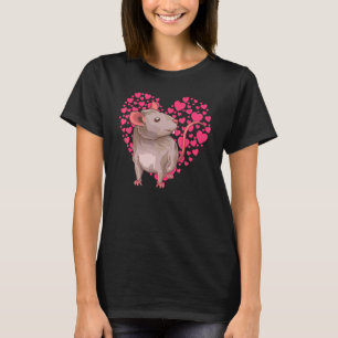 Camiseta Rato Roedor Fofo Dono de Animal de Estimação Coraç