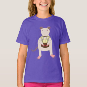 Camiseta Rato Siamês com Bolo de Aniversário