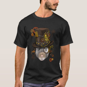 Camiseta Rato Steampunk Gótico Rato Animal Mecânico Face