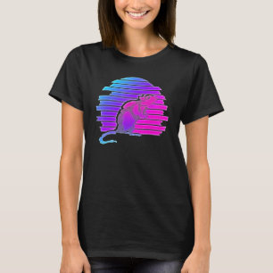 Camiseta Rato Synthwave Dono de Animal de Estimação Vaporwa