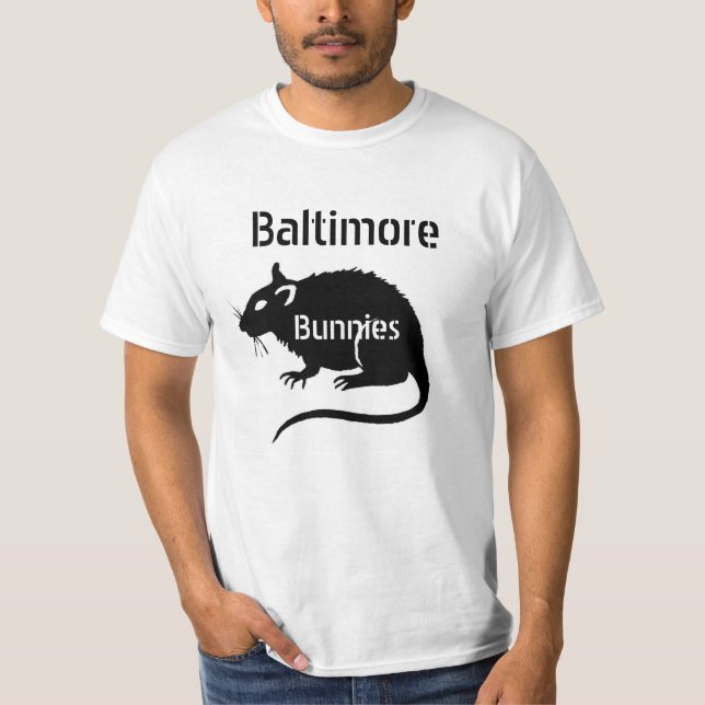 Camiseta RATOS "coelhos" de Baltimore -- negócio com ele! (Frente)