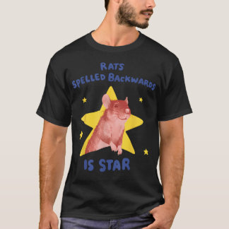 Camiseta Ratos Escritos ao Contrário é Estrela Piada de Rat