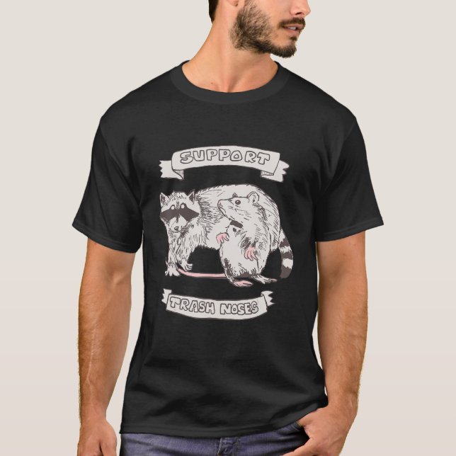 Camiseta Ratos-guaxinim Engraçados Dizendo Lixo Sarcástico (Frente)
