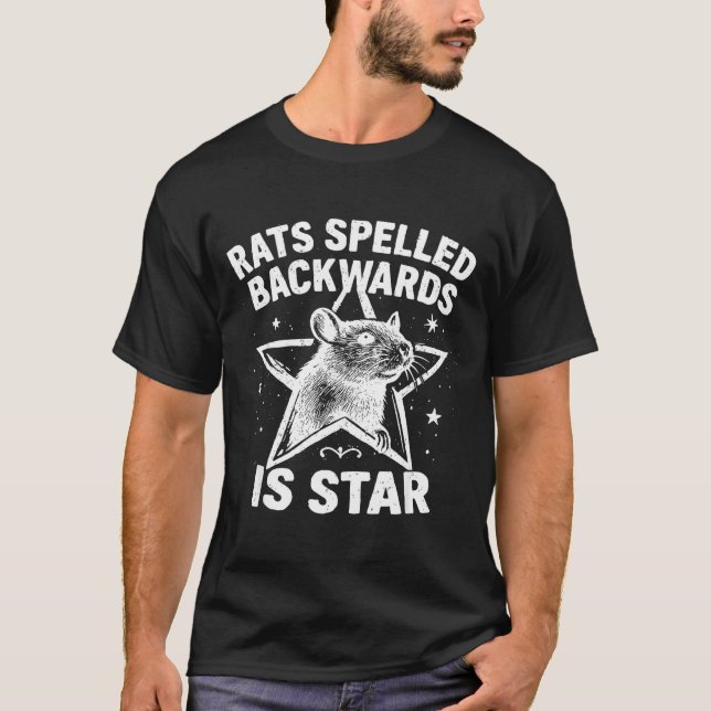 Camiseta Rats Spelled Backwards Is Star  (Frente)