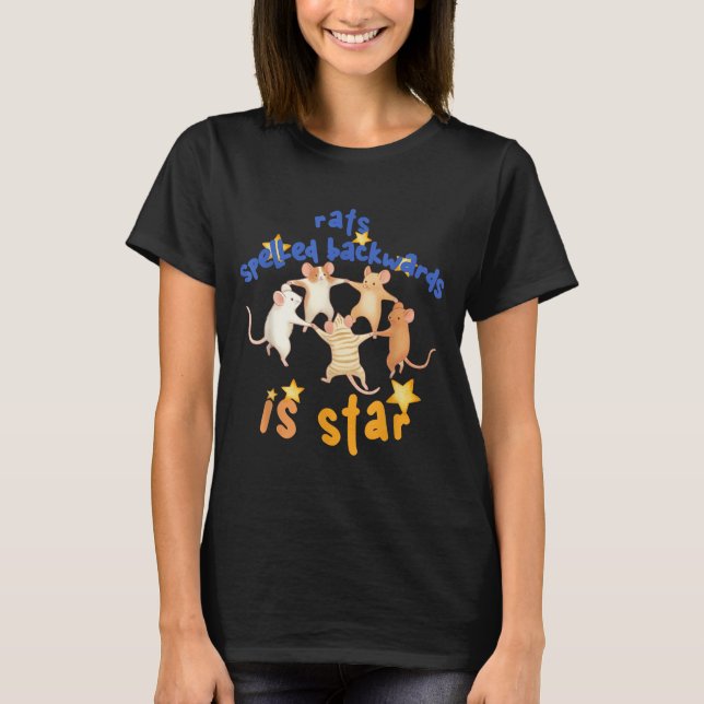 Camiseta Rats Spelled Backwards Is Star Funny Rat Meme Rat  (Frente)