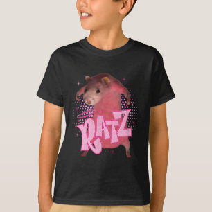 Camiseta Ratz Divertido Rato Rosa Rato Homens Mulheres Hall