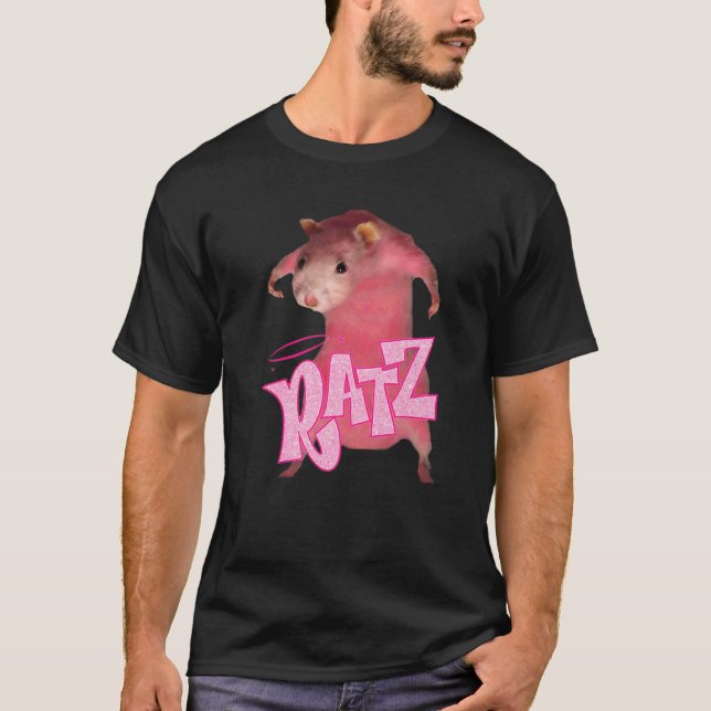 Camiseta Ratz Rosa Longa Memória Engraçada Rato Costume Fei (Frente)