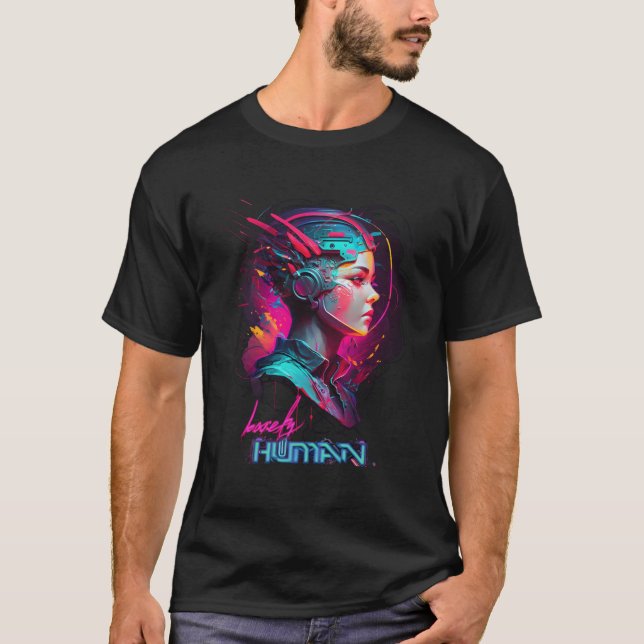 Camiseta Rave de Techno Escuro Subterrâneo Futurista Ciberp (Frente)