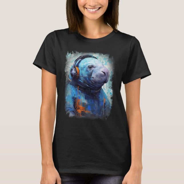 Camiseta Rave EDM Manatee Headphone (Frente)