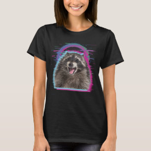Camiseta Rave Raccoon DJ Tech House Underground Music Retro
