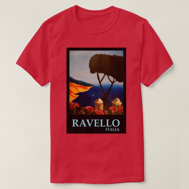 Camiseta Ravello Salerno Itália Vista da Costa Amalfi da Vi (Frente do Design)