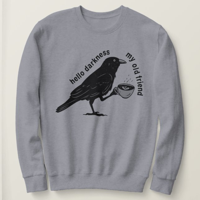 Camiseta Raven Crow Coffee Fall | Nevermore Poe Gothic Poet (Frente do Design)
