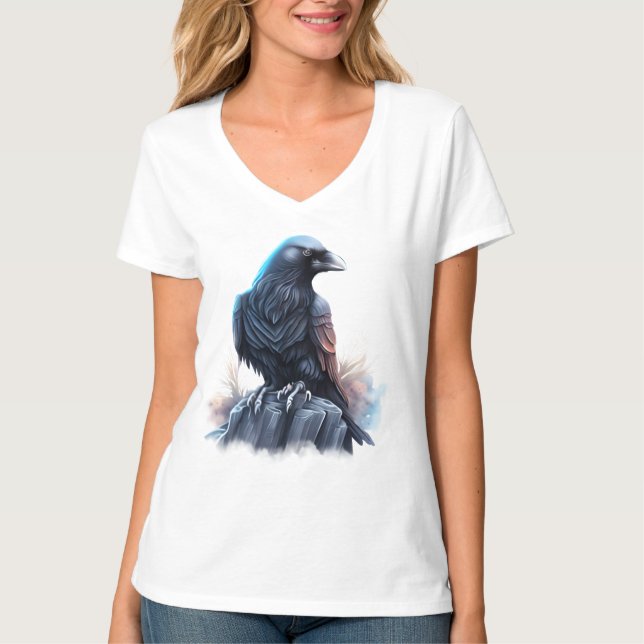 Camiseta Raven Escuro Gerado por AI Moderno (Frente)