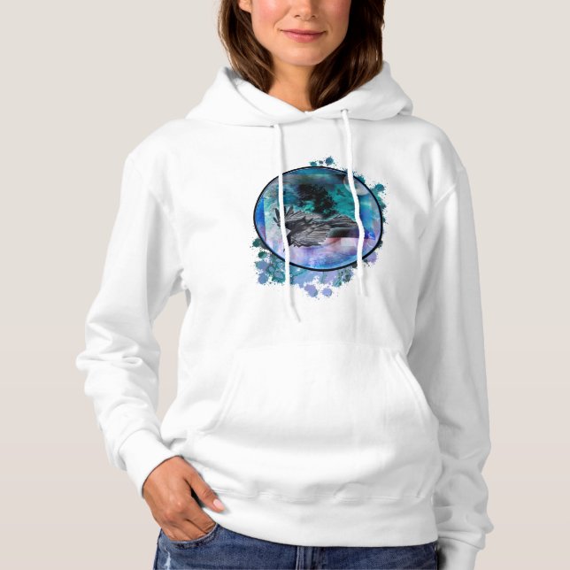 CAMISETA RAVEN FULL MOON HOODIE DE VOO NOTURNO (Frente)