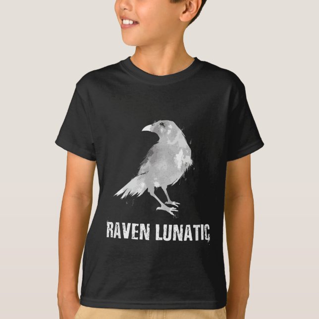 Camiseta Raven Gótico Lunático Diversão de Gótico Gótico de (Frente)