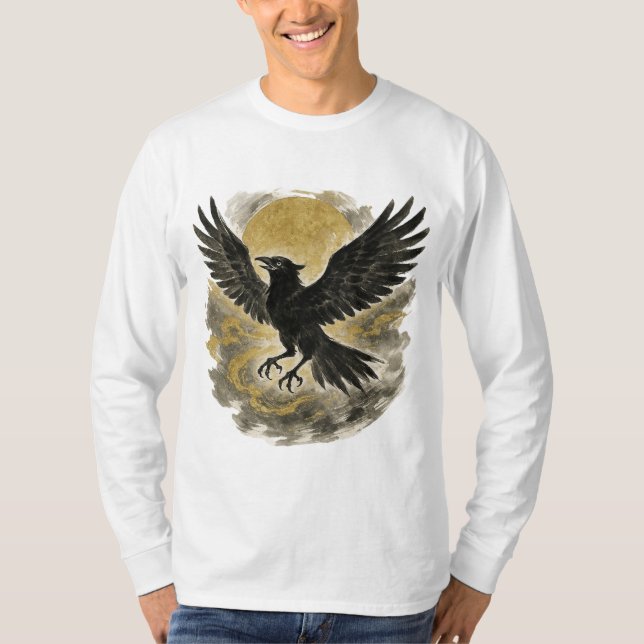 Camiseta 【Raven Moon Long Sleeve T-Shirt】 (Frente)