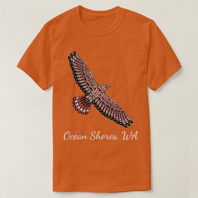 Camiseta Raven Native American Haida Ocean (Frente do Design)