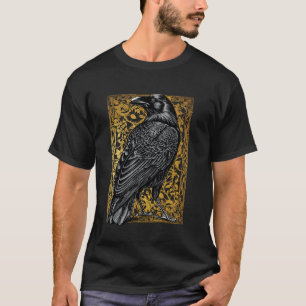 Camiseta Raven Tarot Card Black Crow Dark Academia Occult W