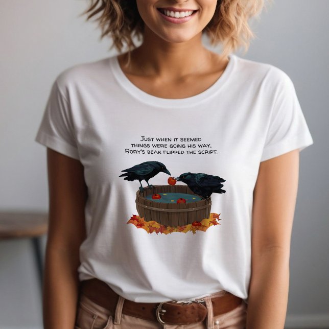 Camiseta Ravens Bobbing for Apples Fall Harvest Memória (Funny Ravens bobbing for apples on a Fall harvest t-shirt)