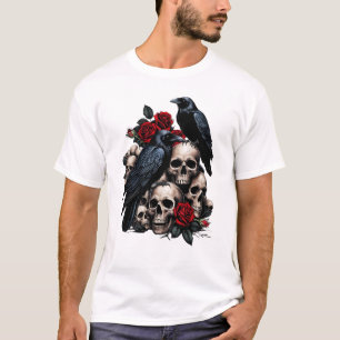 Camiseta Ravens e Rosas: Uma Sinfonia Gótica
