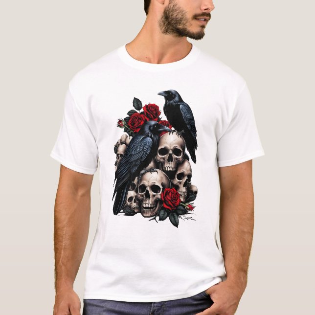Camiseta Ravens e Rosas: Uma Sinfonia Gótica (Frente)