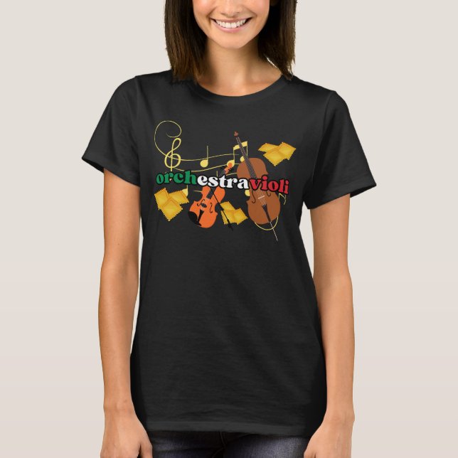 Camiseta Ravioli Pasta ORCHESTRAVIOLI - Música Italiana Col (Frente)