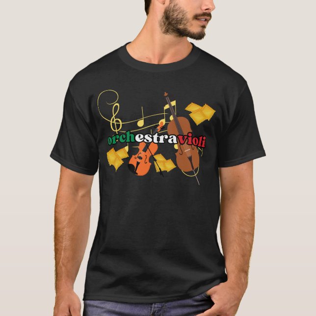 Camiseta Ravioli Pasta ORCHESTRAVIOLI - Música Italiana Col (Frente)