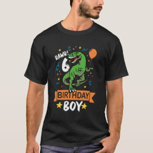Camiseta Rawr 6 Birthday Boy Dinosaur 6 Birthday Trex Bir