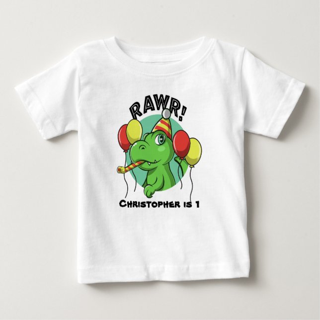 Camiseta Rawr Dinosaur Birthday (Frente)