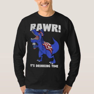 Camiseta Rawr É Bebendo de Rex Dinossaur