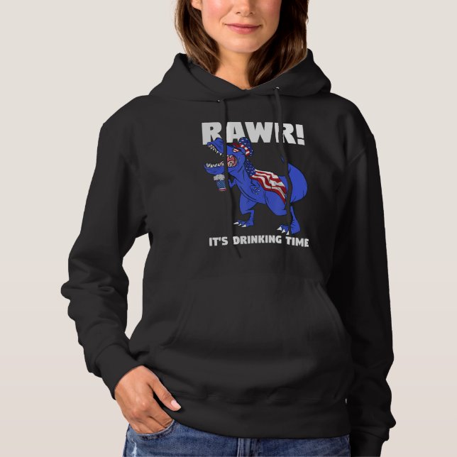 Camiseta Rawr É Bebendo de Rex Dinossaur (Frente)