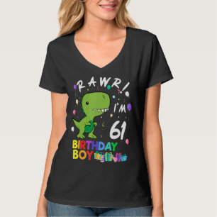 Camiseta Rawr, estou com 61 dinossauros bonitos no aniversá