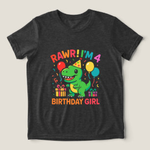 Camiseta Rawr, eu sou a garota de aniversário do dinossauro