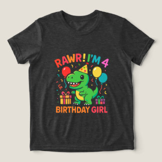 Camiseta Rawr, eu sou a garota de aniversário do dinossauro