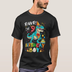 Camiseta Rawr Eu sou o 9º Aniversário Dinossauro Rex 9 an