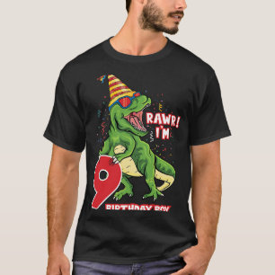 Camiseta Rawr eu sou o menino de aniversário Dinossauro Sau