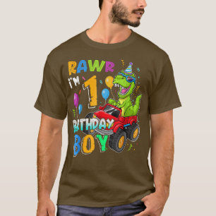 Camiseta Rawr Eu sou primeiro aniversario Garoto de 1 ano D