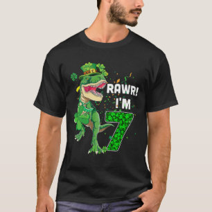 Camiseta Rawr eu tenho 7 anos de idade 2015 T Rex Dinossaur