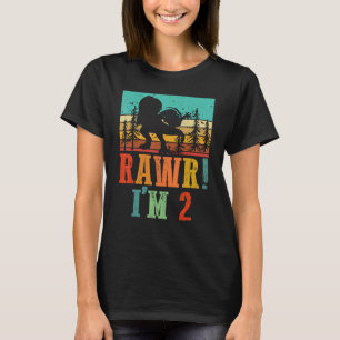 Camiseta Rawr I tem 2 anos Dinossaur Rex Birthday Squad R