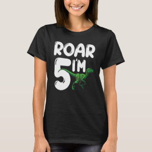 Camiseta Rawr I tem 5 anos Dinossaur Rex Birthday Squad R