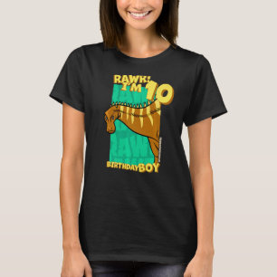 Camiseta Rawr I'm 10 Birthday Boys Dino Rebba